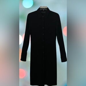 Norma Kamali black dress midi long sleeve like new size S 94%polyester 6%spandex